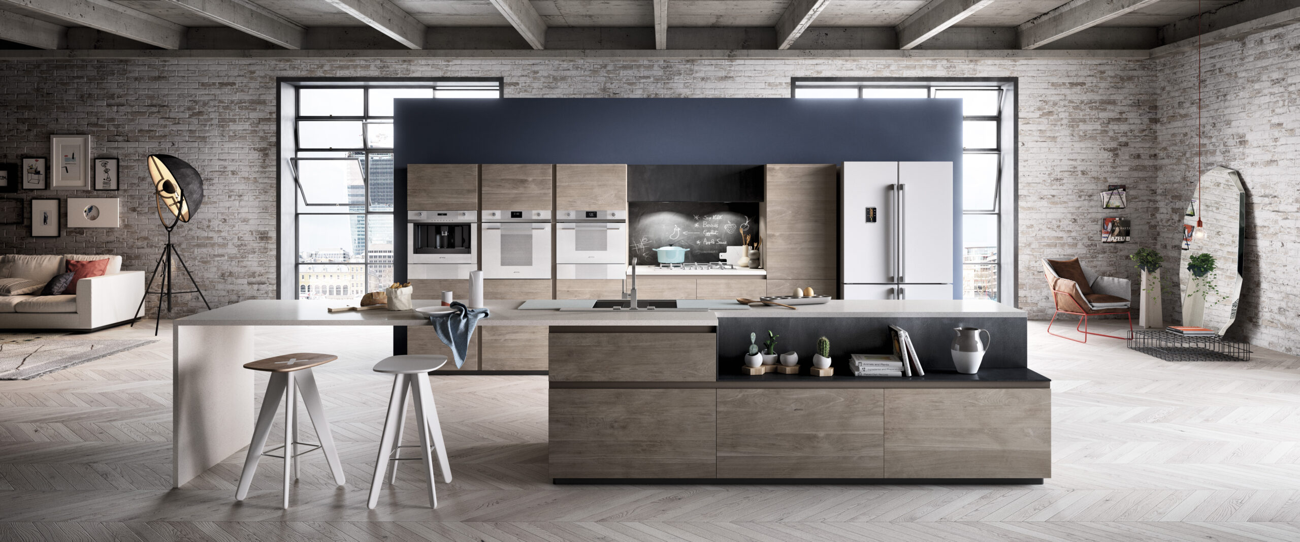 Integration + Refrigerator = Modern Kitchen